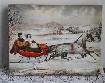 Vintage Springbok Currier & Ives The Road - Winter Jigsaw Puzzle 1975