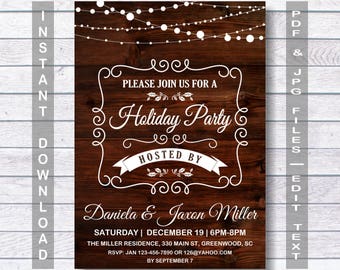 Holiday Party Invitation, Holiday Party, Holiday Invitation, Christmas Invitation, Christmas Party Invitation, Instant Download, Christmas
