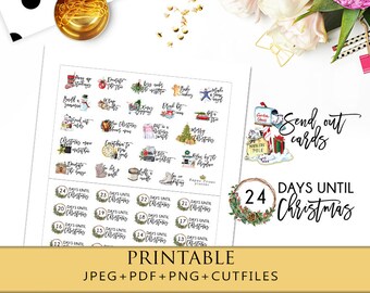 Holiday Bucket List/Christmas Countdown Printable Planner Stickers / Erin Condren Planner/Happy Planner/Personal Planner/Travelers Notebook