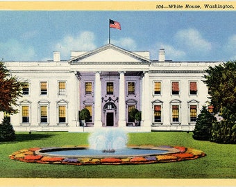 White House Washington D.C. Vintage Postcard (unused)