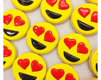 Heart Eyes Emoji Sugar Cookies