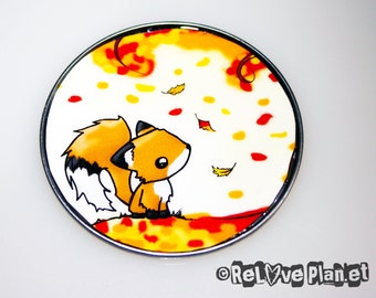Fall FOX Large 3" MAGNET - kawaii Animals Happy - ReLove Planet