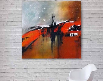 Large Original Abstract Painting | Modern Acrylic Art | Canvas Wall Art | 90x90