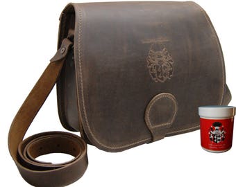 Classic shoulder bag ORION of dark brown leather - BARON of MALTZAHN