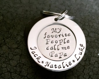Father's Day Gift For Grandpa Keychain My Favorite People Call Me Papa Men's Keychain Great Gift for Grandpa