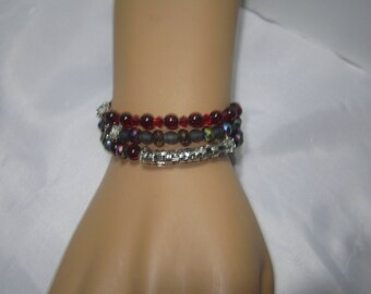 Memory Wire Beaded Bracelet