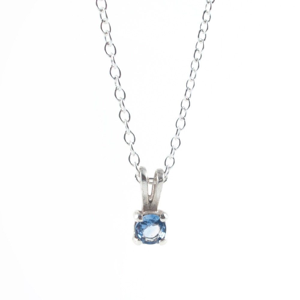 Natural Blue Sapphire Necklace September Birthstone Everyday