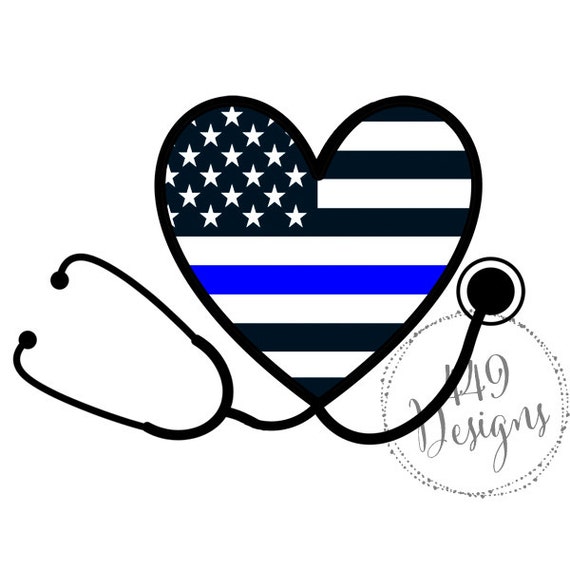 Download READY TO SHIP Nurse Stethoscope Supporting Police Wife and Law