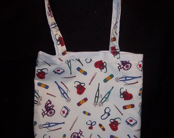 White Medical Themed Tote Bag
