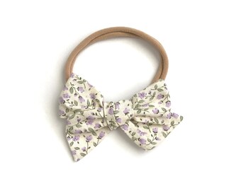 Mini Pinwheel Bow - Lavender Posies
