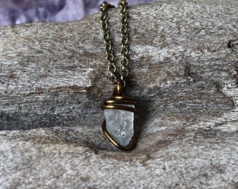 PETITE Topaz Necklace - Rough Stone Necklace - Natural Raw Stone Jewelry - Bohemian Necklace - Gypsy Boho Jewelry - Natural Topaz Jewelry