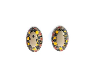 Vintage 30s/40s Painted Art Deco Buttons
