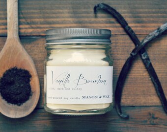 Vanilla Bourbon Mason Jar Soy Candle