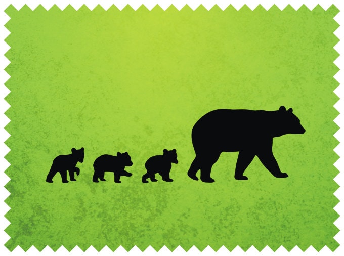 The Black Bear Mother & Her Cubs svg ai dxf cdr pat