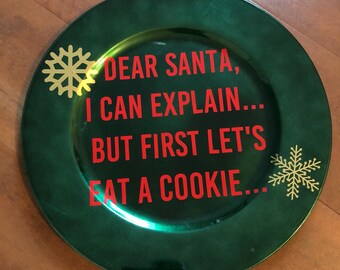 Cookies for Santa plate READY TO SHIP