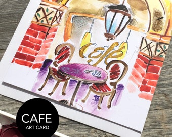 French Cafe Art Card (Greeting Card)