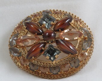 Vintage Brooch Filigree Gold Plated Made in Austria