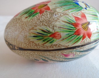 hand painted paper mache egg