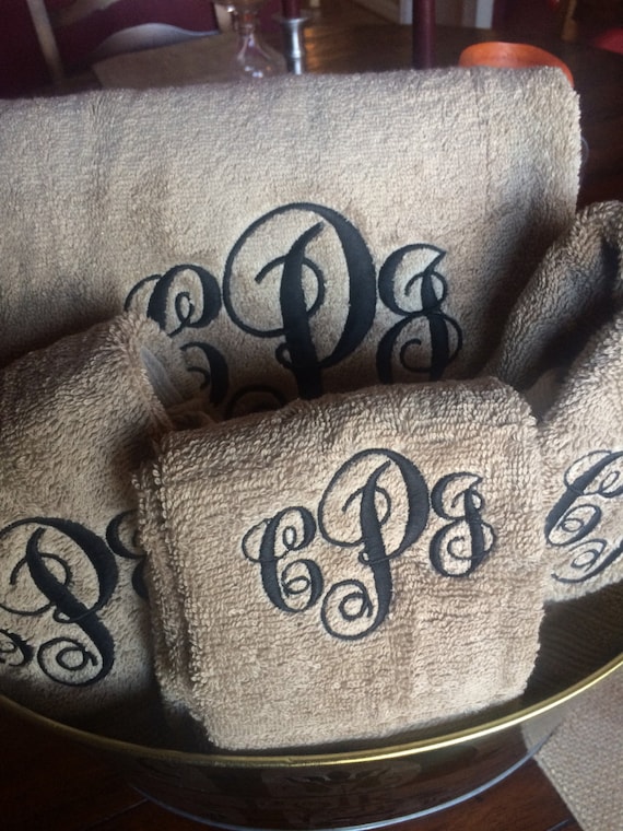 Monogrammed Towel Set Great for Wedding gifts Shower gifts