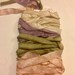 crinkle seam binding pink green cream tea dyed plum rayon ribbon hand dyed ribbon trim Supplies Handmade 1246
