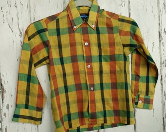 Retro Hipster Cotton Button Down Shirt By Buck Noble Size