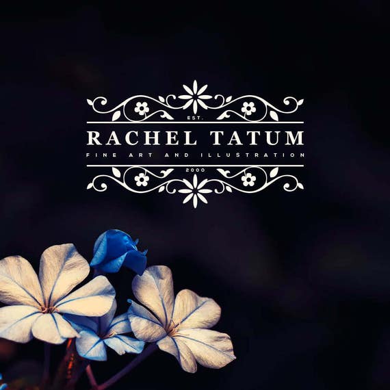 INSTANT DOWNLOAD, DIY Logo, Elegant Logo, Flower Blog Logo, Shabby Chic Logo, Flower Logo, Classic Logo, Cheap Logo, Flower Shop Logo, Logo