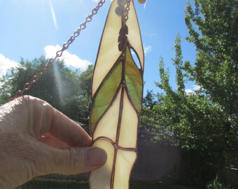 Stained glass Suncatcher, Glass Feather, Feather Art, Glass Art, Light catcher, Western Decor