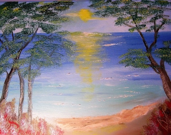 Oil Painting No: 057- Sunrise to Beach.