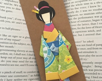 Origami Paper Geisha Kimono Doll Bookmark