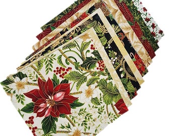Charm Pack - Holiday Print Fabrics - 10 inch squares - 2 each - 10 Different Fabrics