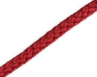 1 m cotton cord red 8 mm