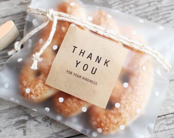 100pcs/lot Translucent Dots Plastic Cookie Packaging Bags Cupcake Wrapper Self Adhesive Bags Birthday Christmas Party Gift Bags