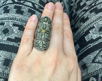 Vintage 925 sterling silver diamonds ring
