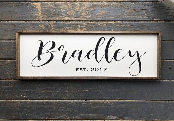 Family Name Sign. Last Name Sign. Wood Family Sign. Wedding