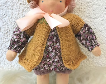 Waldorf doll (girl 11 inch). Handmade doll.