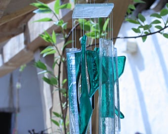 Light-catching glass windchimes with gentle, melodic sound