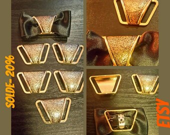 Set of 6 shoe clips gold plated blank