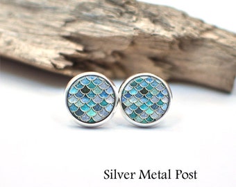 Mermaid Stud Earrings, Birthday Gift for Her, Gift for Women, Womens Earrings, Nautical Earrings, Fun Earrings, Cute Earrings, Birthday Gift