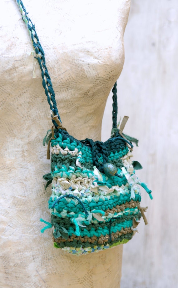 Items similar to Woodland Fairy Bag, Eco Friendly Green Purse, Fabric