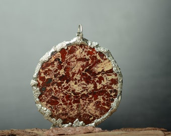 Jasper necklace, stone pendant, Mountain jewelry, rustic boho necklace, gift for her, womens jewelry
