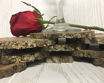 SALE! 4"-4.5"diameter~ 1/4"-1/2" Thick 50qty. Natural Wood Slice Circles, Centerpiece Displays, Weddings...