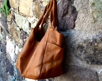 Camel Colored Hobo in Leather