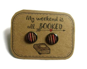 BOOK EARRRINGS - book jewellery - books - Book Lover Gift - Vintage Book Jewelry - gift for reader- Literary Gift - Librarian Gift