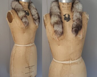Fox Fur Collar / genuine fur / 1980s / silver fox