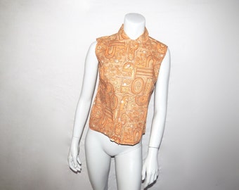 Vintage Early 60s NOS Never Worn Sleeveless Paisley Blouse