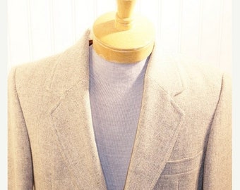 60% Off Memorial Day Sale Vintage Pendleton Light Gray Wool Tweed Men's Jacket Blazer Coat sz 40