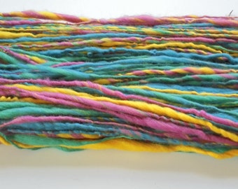 ESSENCE OF SPRING - Dimensional Art Yarn from dk Weight to Super Bulky - 120 yards & 3.6 ounces - Handspun Yarn - Merino Yarn