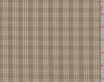 Dark Tan Check Cotton, Fabric By The Yard
