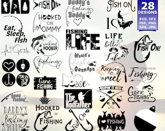 Fishing SVG - Ultimate Bundle Pack, Fish SVG, Fishing SVG Files, Fish Hook Svg, Lake Svg, Fishing Pole Svg, Fishing Svg Bundle, Cut Files
