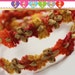 3yds Yellow Orange Red Gold Floral Rococo Trim|Vintage Style Flowers Ribbon|Flower Trim|Craft Supplies|Fuzzy Trim|Chenille Trim|Multi Color